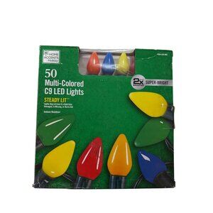 Home Accents Holiday 50 Multi-Colored C9 LED String Lights Christmas Bright